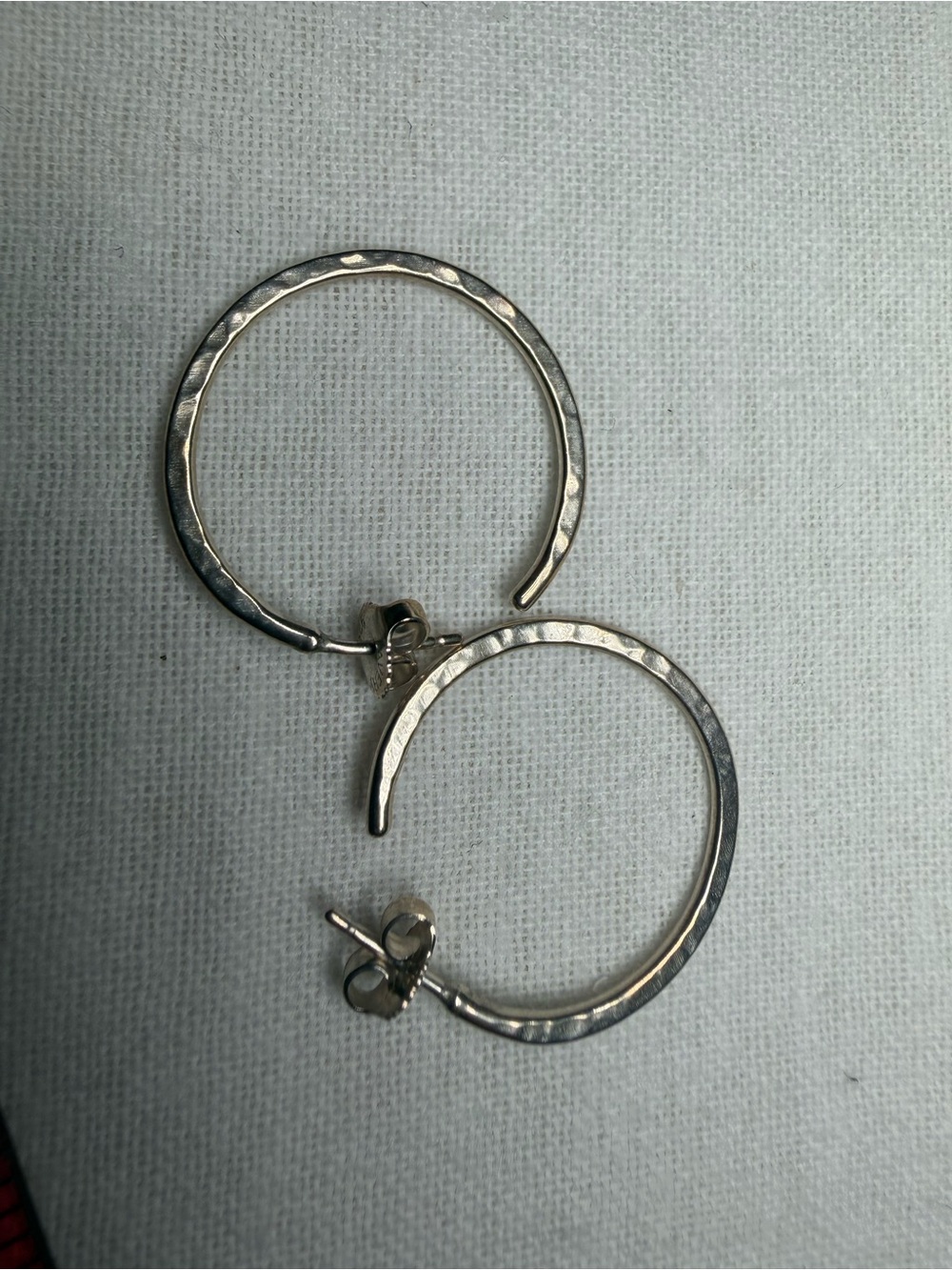 James Avery Hammered Sterling Hoop Earrings - Silver